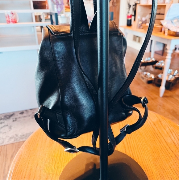 TCoach Vintage Y2K Legacy Smooth Black Leather Backpack Style 9858 main image 9